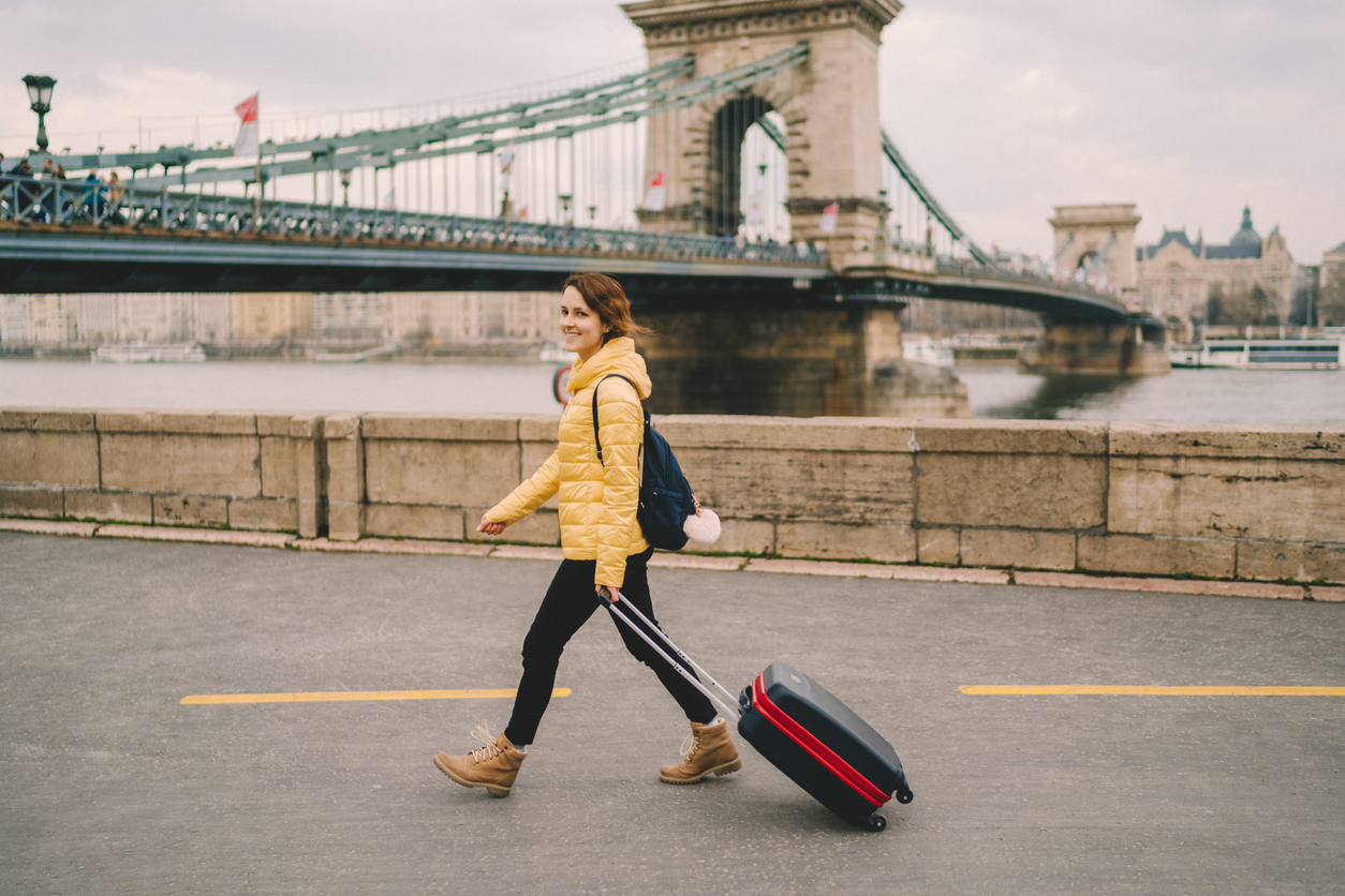 A business woman travelling to Australia